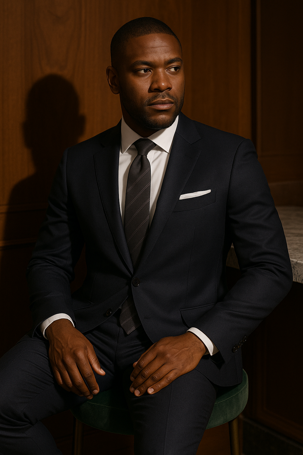 AI generated marketing image for Graphite Moon Traditional Tie