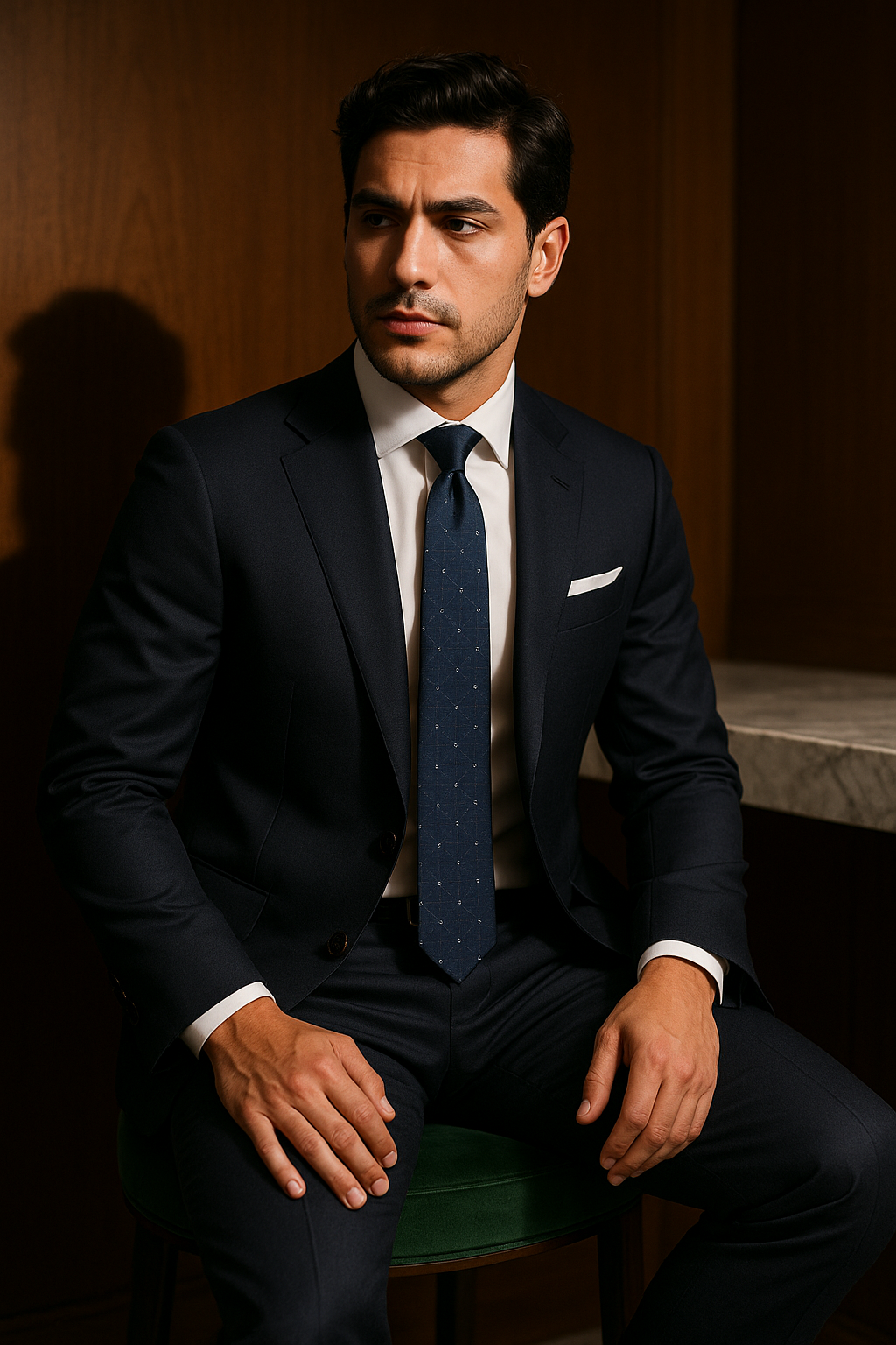 AI generated marketing image for Blue Amazon Traditional Tie