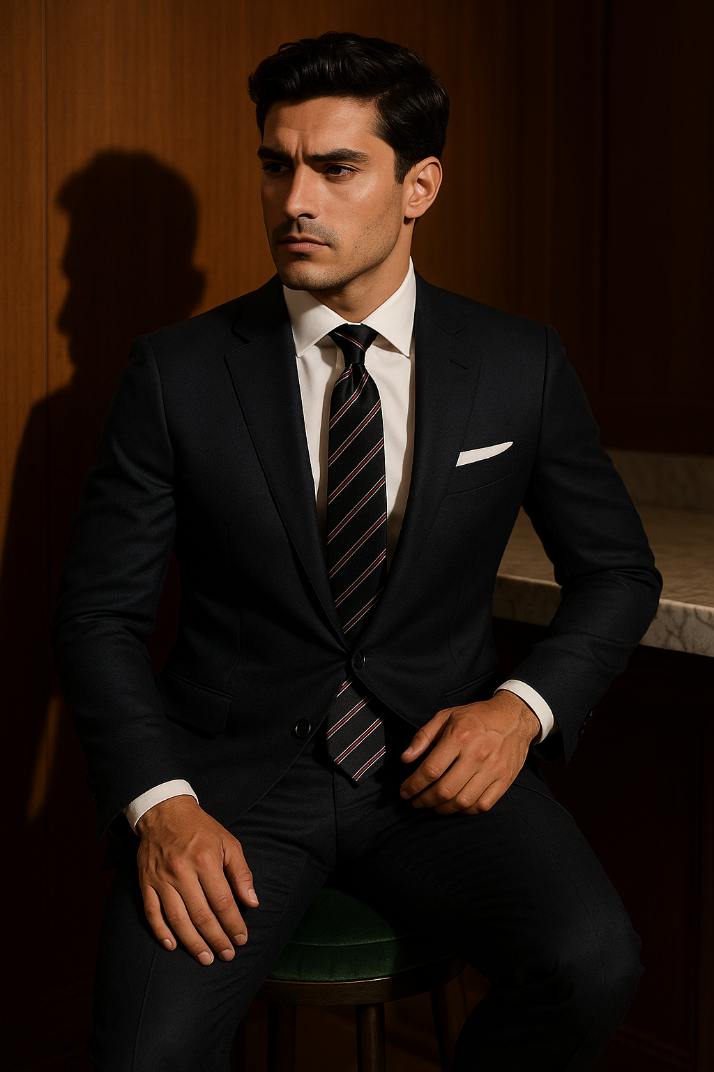 AI generated marketing image for Burgundy Lines Traditional Tie