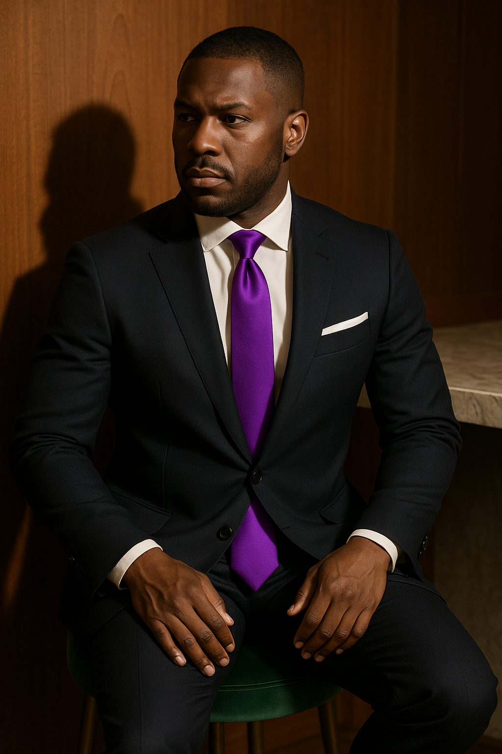 AI generated marketing image for Bright Solid Purple Tie