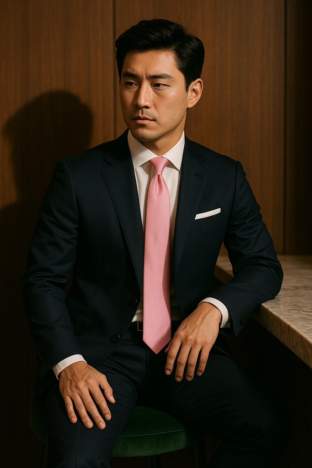 AI generated marketing image for Solid Light Pink Tie