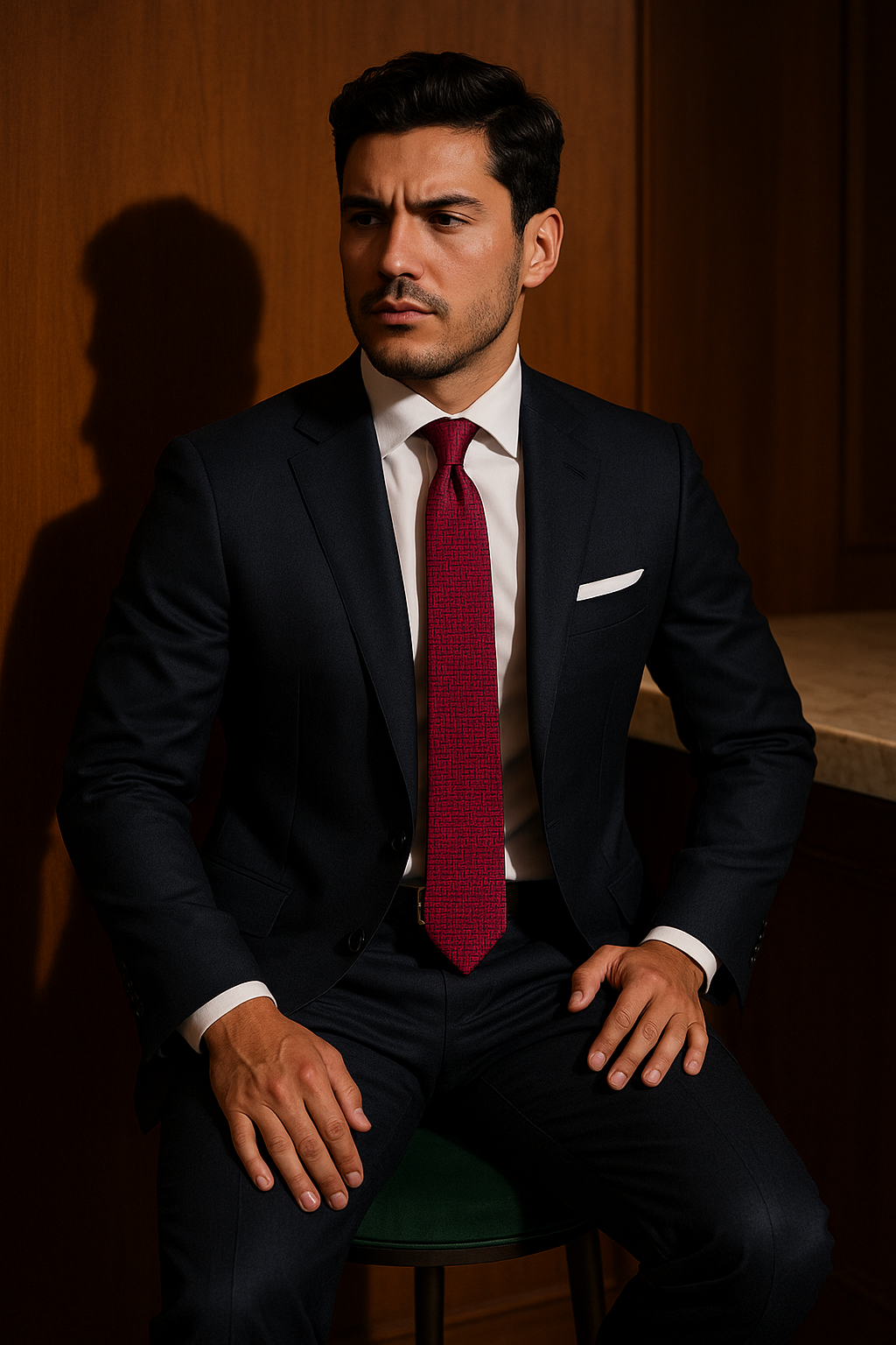 AI generated marketing image for Maroon Lattice Traditional Tie