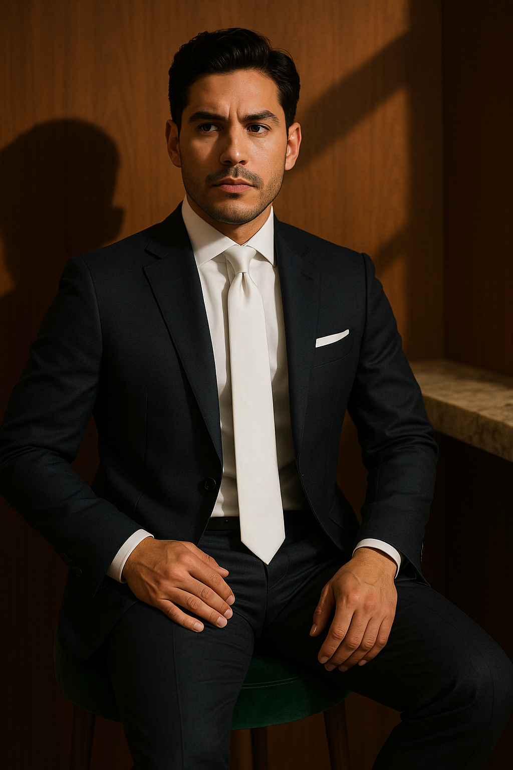 AI generated marketing image for Bright Solid White Traditional Tie