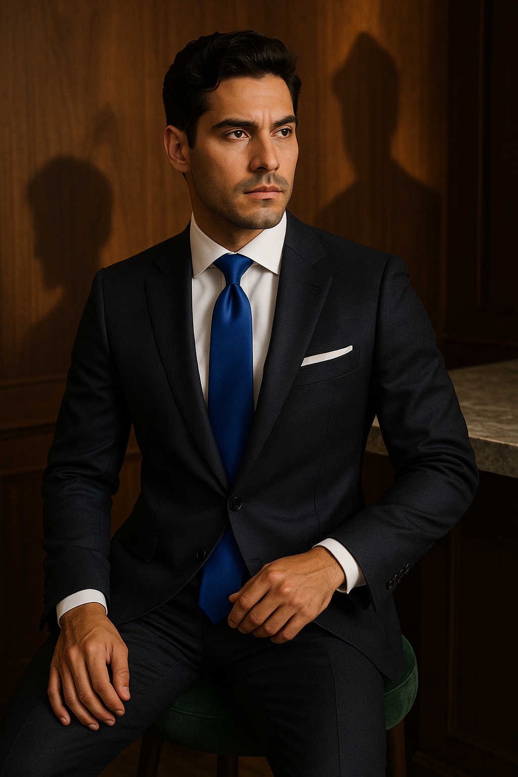 AI generated marketing image for Royal Blue Traditional Tie