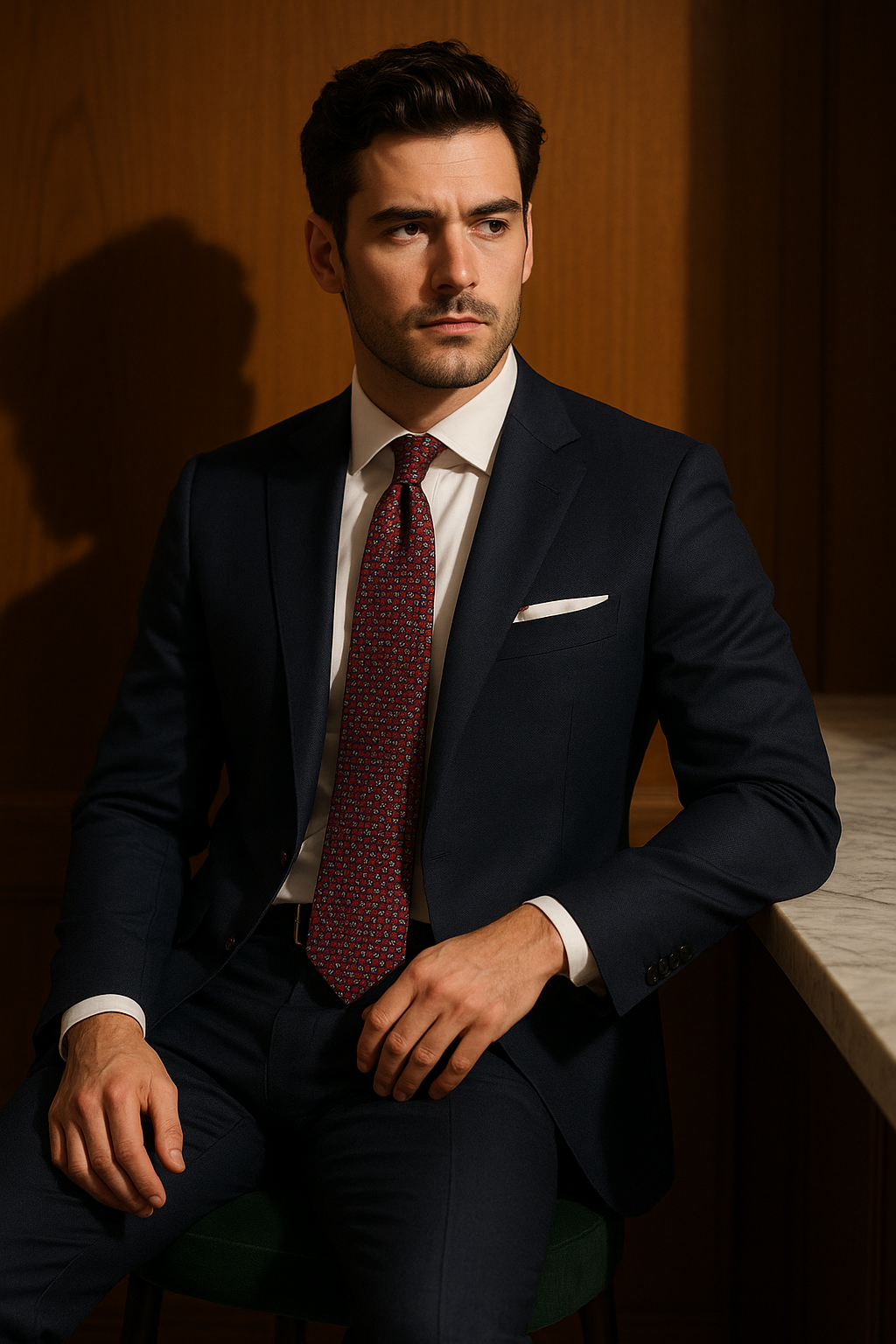 AI generated marketing image for Red Blue Geometric Circled Traditional Tie