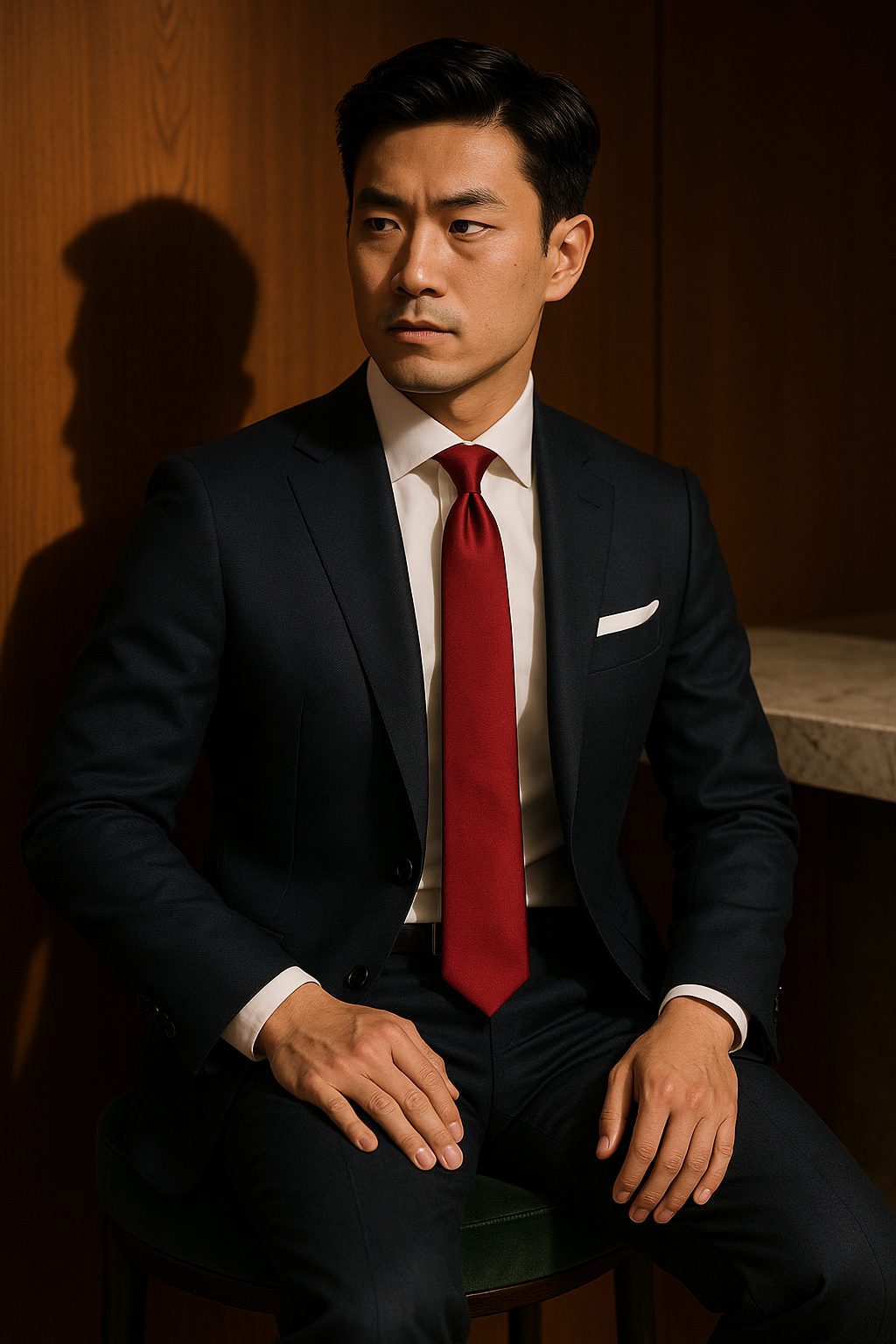 AI generated marketing image for Solid Burgundy Traditional Tie