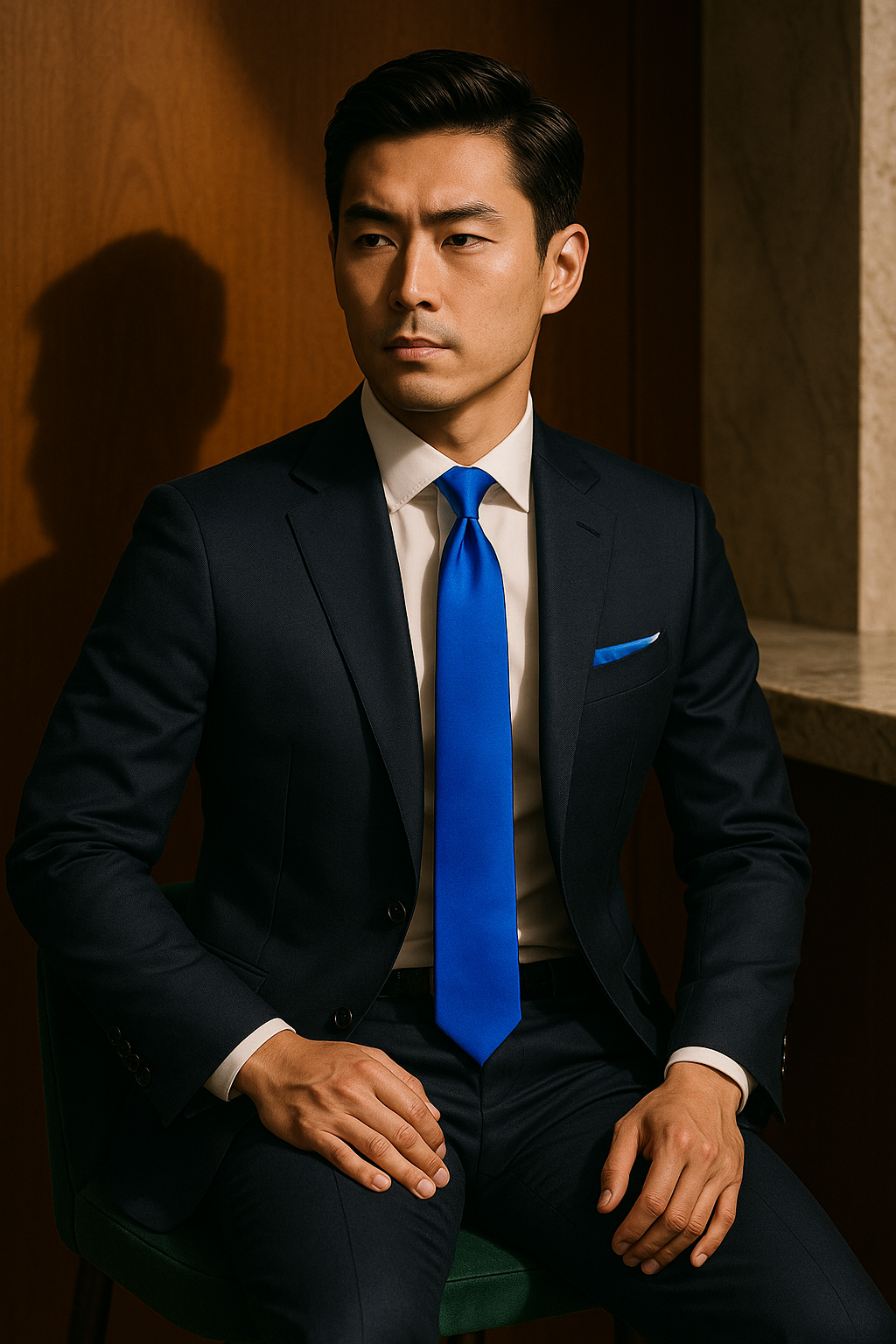 AI generated marketing image for Bright Solid Blue Tie