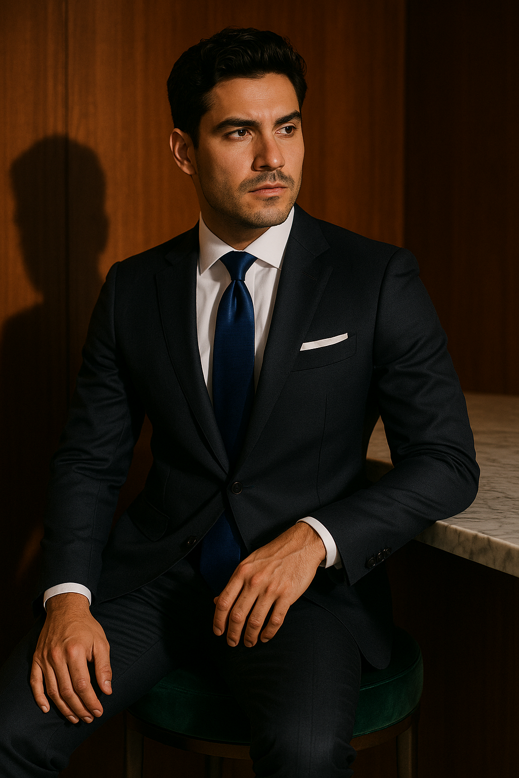 AI generated marketing image for Navy Blues Traditional Tie