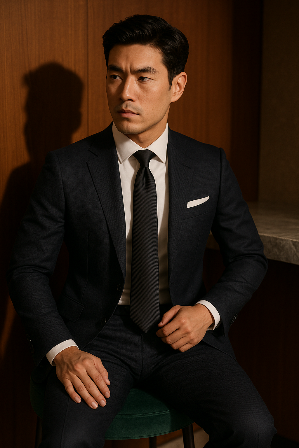 AI generated marketing image for Black Platinum Tie