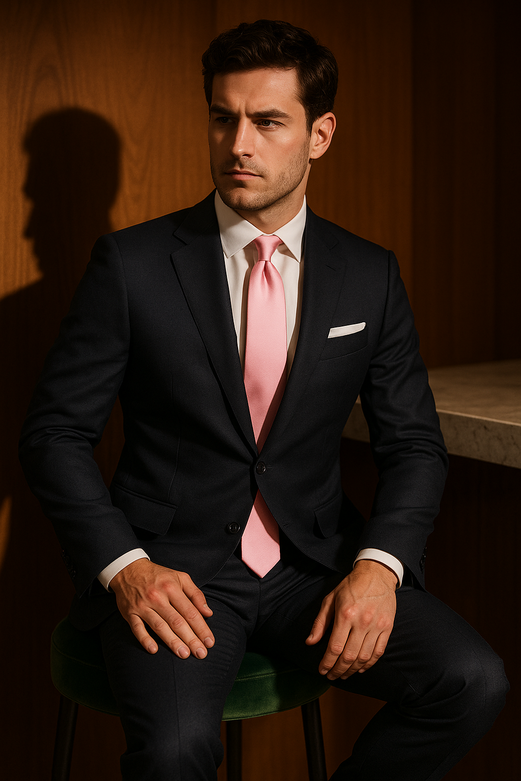 AI generated marketing image for Solid Light Pink Traditional Tie