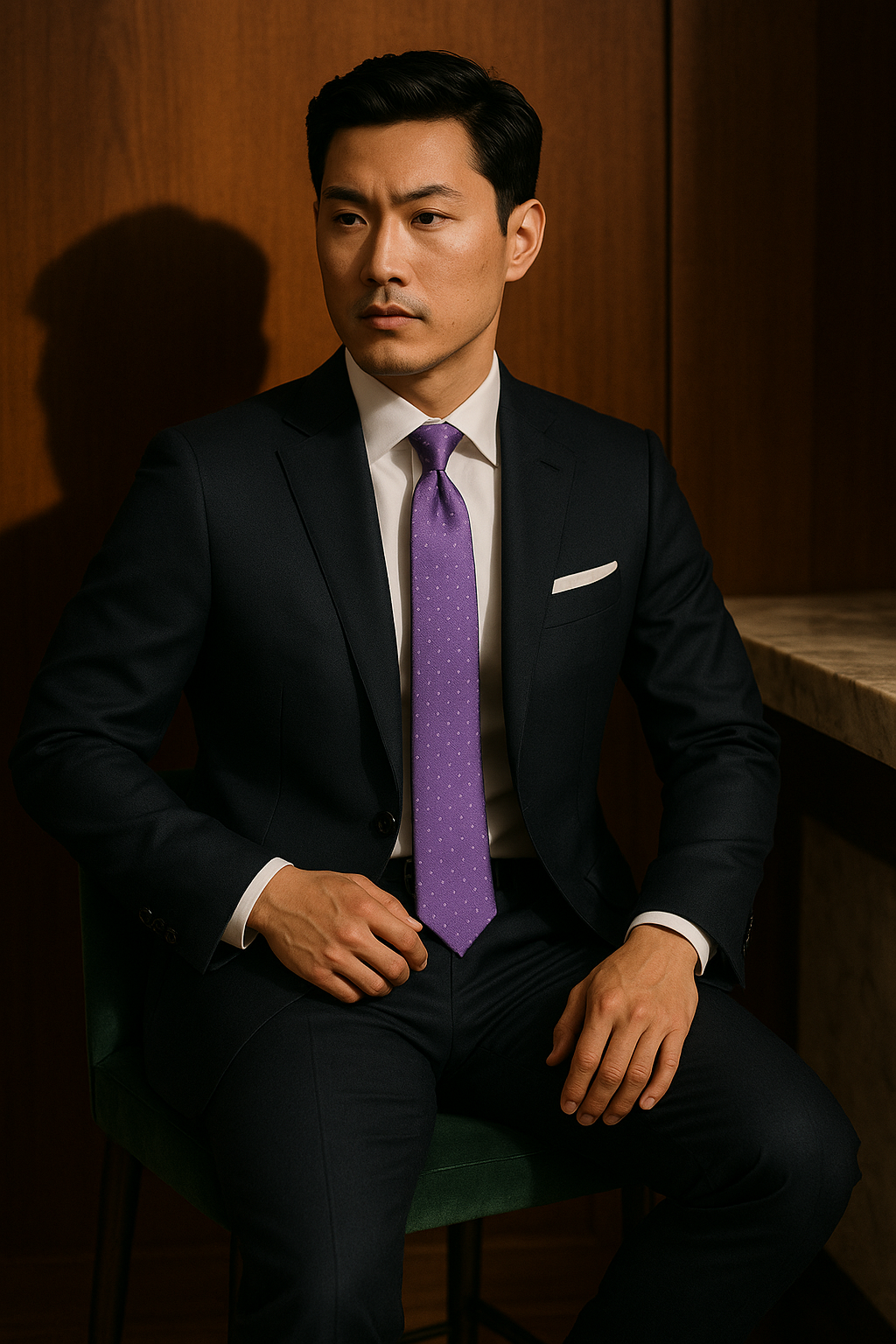 AI generated marketing image for Madison Avenue Skinny Tie