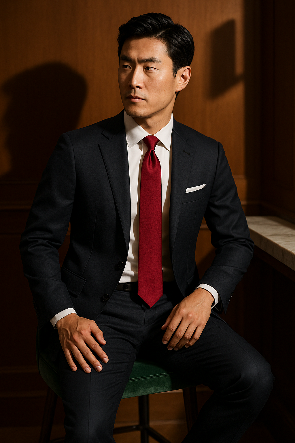 AI generated marketing image for Red Crush Traditional Tie