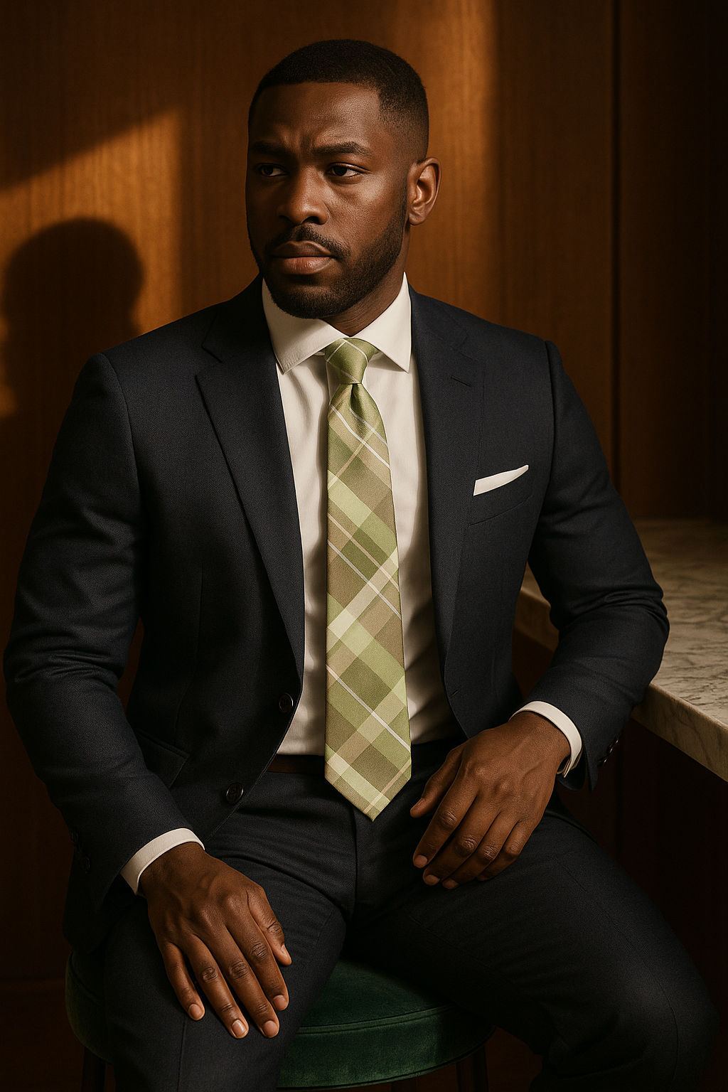 AI generated marketing image for Light Green Plaid Traditional Tie