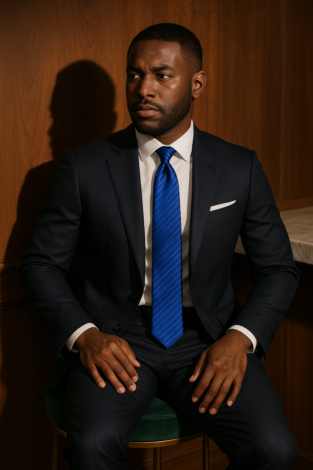 AI generated marketing image for Blue Blue Stripes Traditional Tie