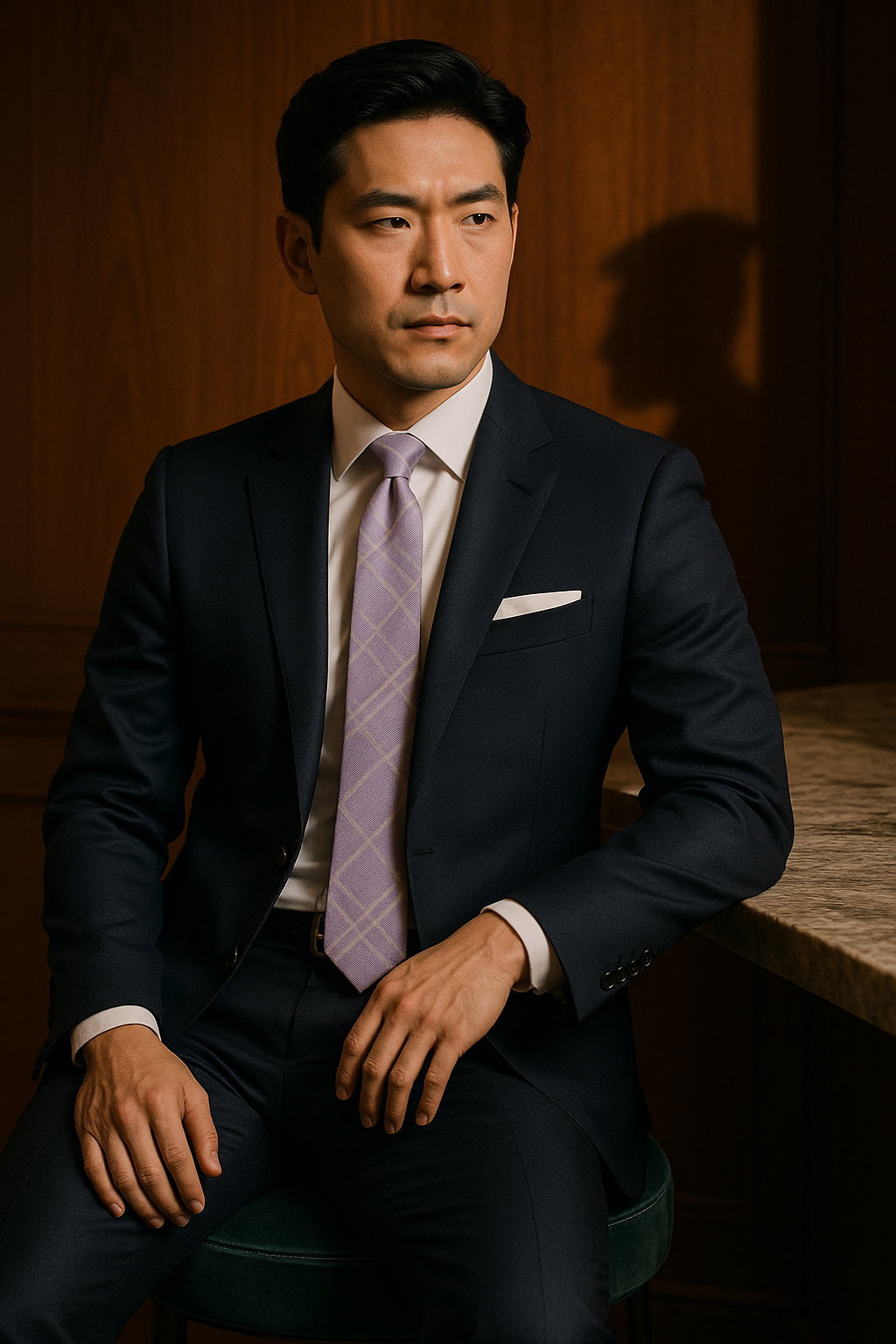 AI generated marketing image for Light Purple and Gray Plaid Traditional Tie