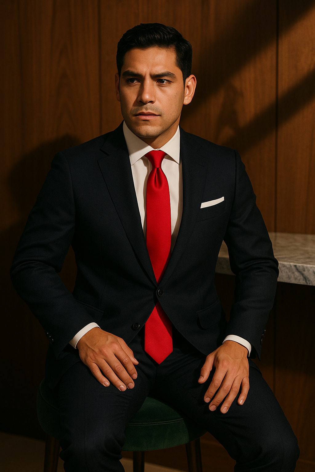 AI generated marketing image for Bright Solid Red Traditional Tie