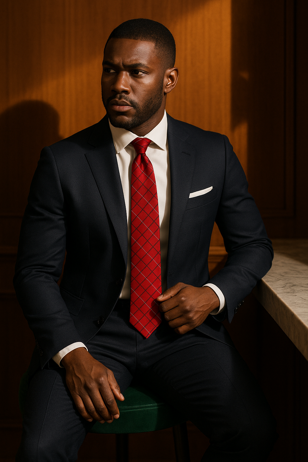 AI generated marketing image for Red Square Traditional Tie