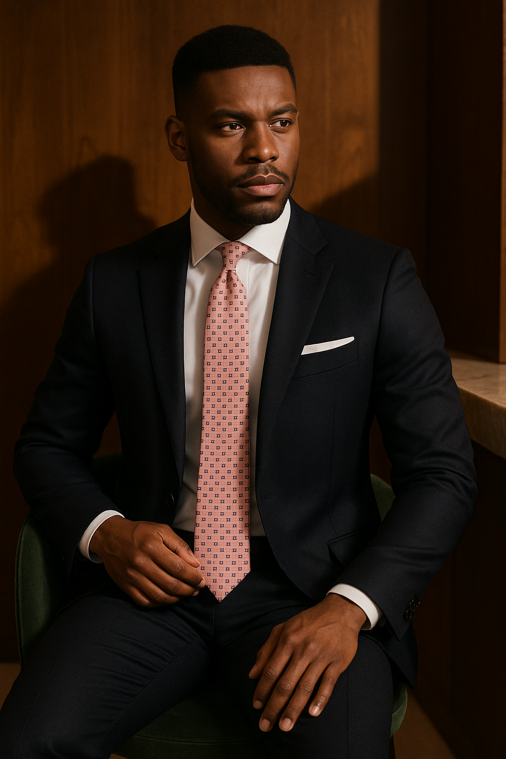 AI generated marketing image for Light Pink Geometric Traditional Tie