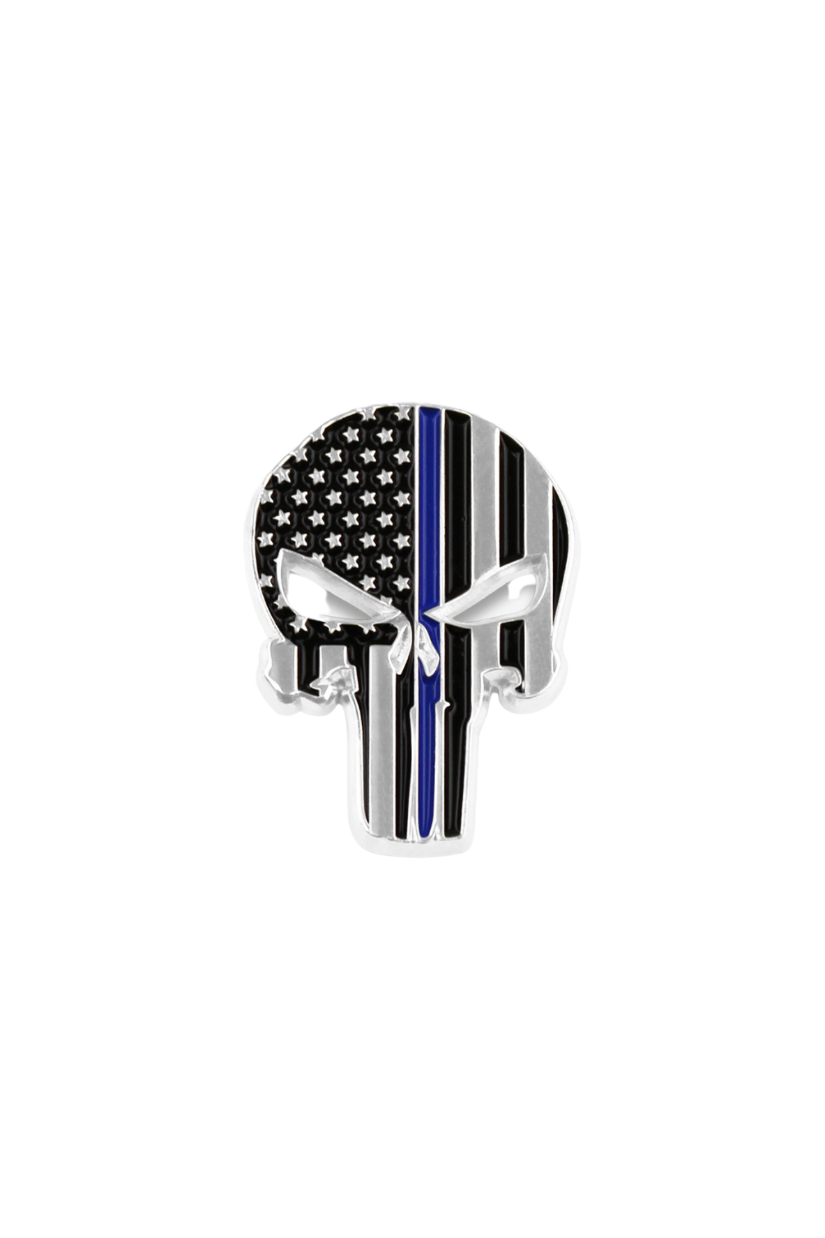 Thin Blue Line Skull Pin | Blue | Thin Blue Line Pins by PinMart