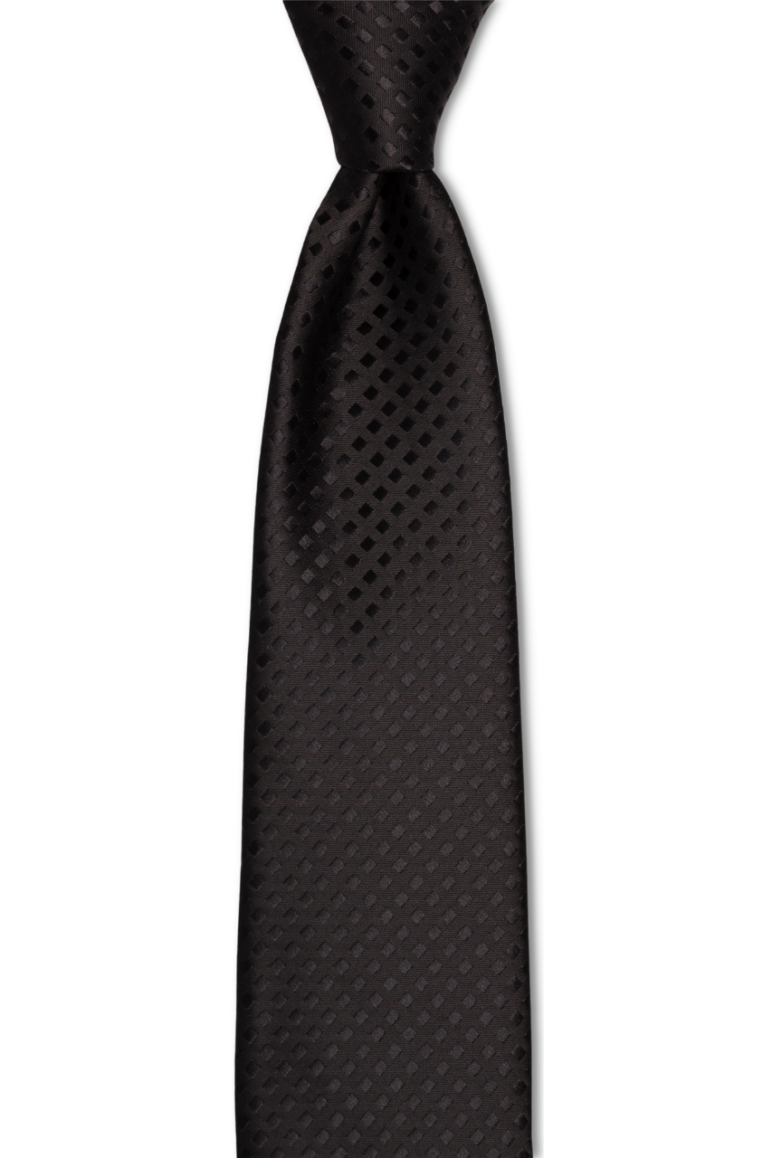 Black Black Checkered Traditional Tie