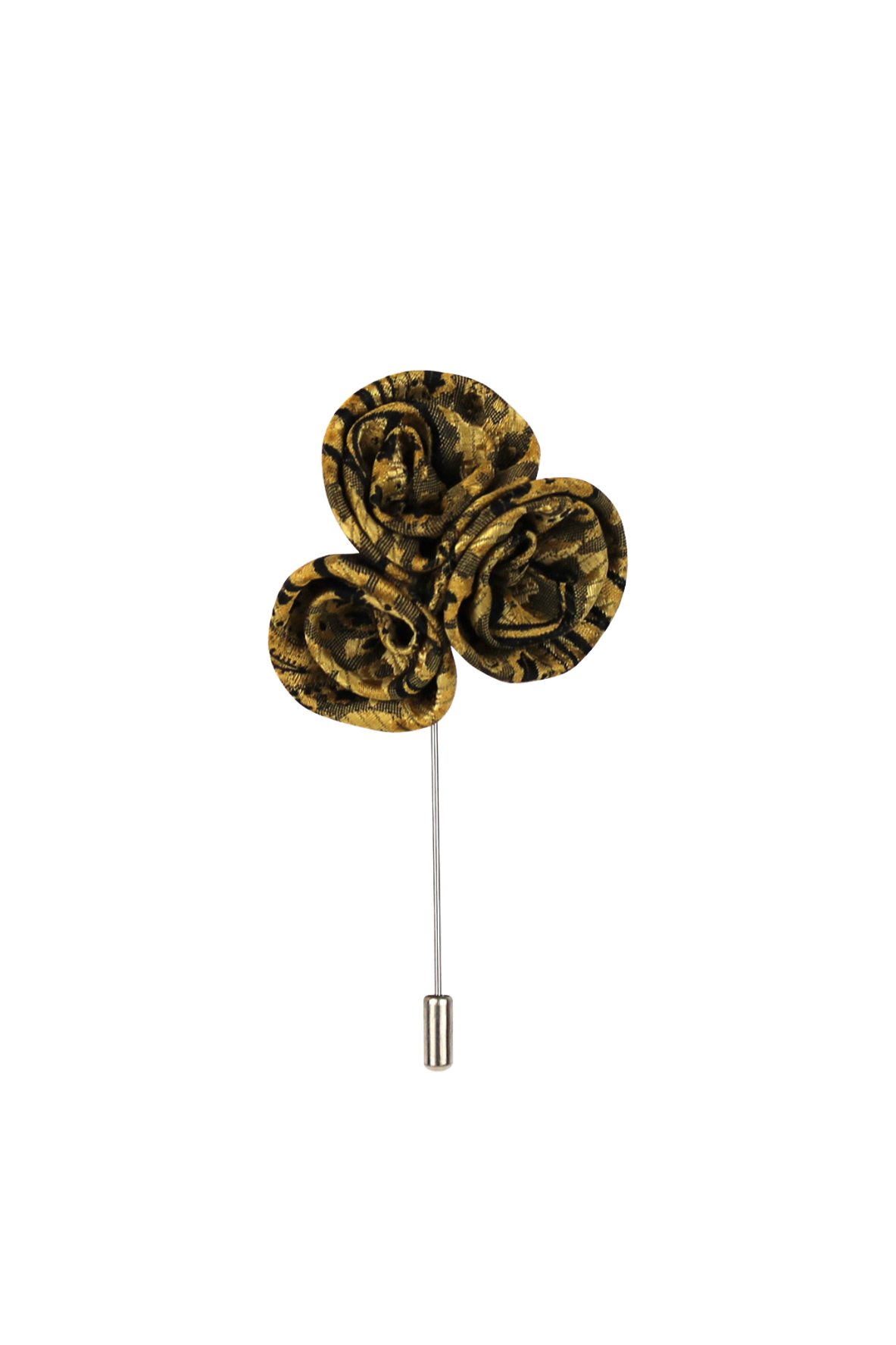 Black &amp; Gold Bouquet Flower Lapel Pin