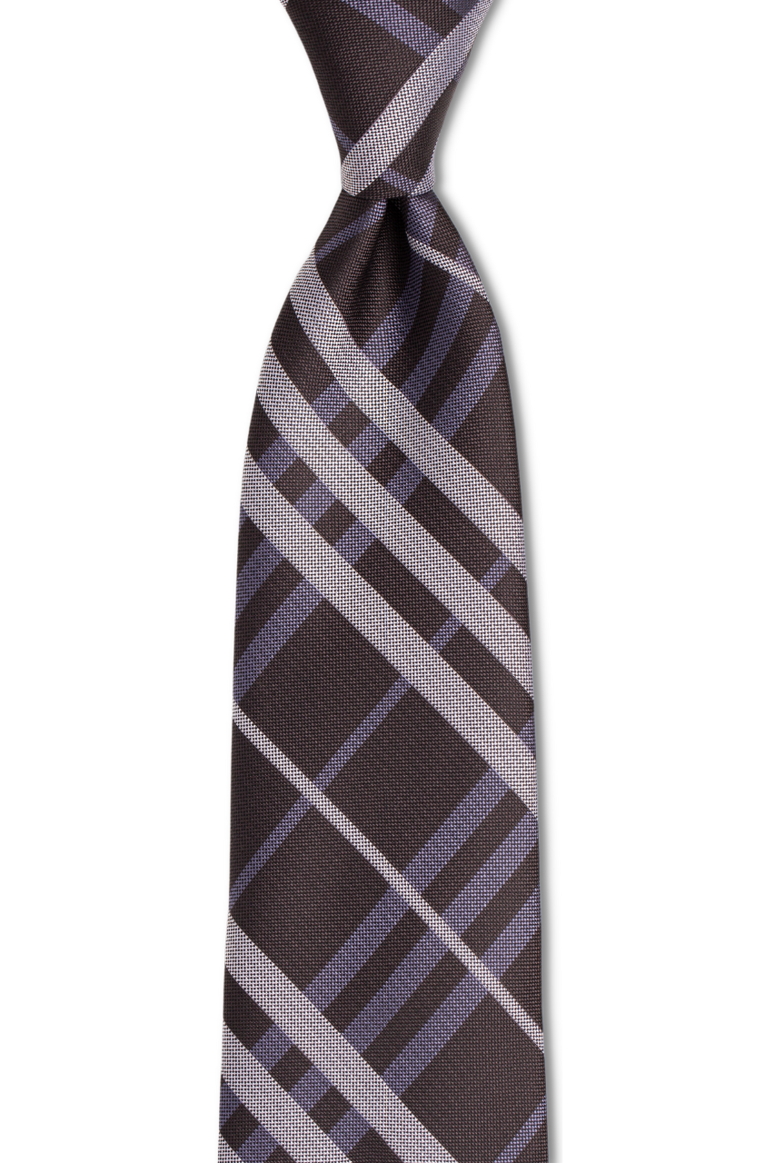 Black and Navy Plaid Traditional Tie