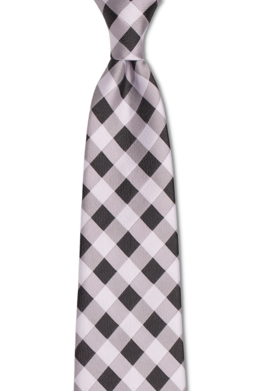 White Picnic Patterned Traditional Tie