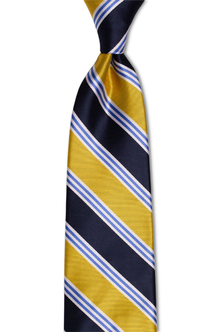 Blue Yellow Striped Traditional Tie