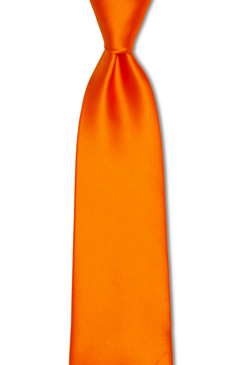 Bright Solid Orange Traditional Tie