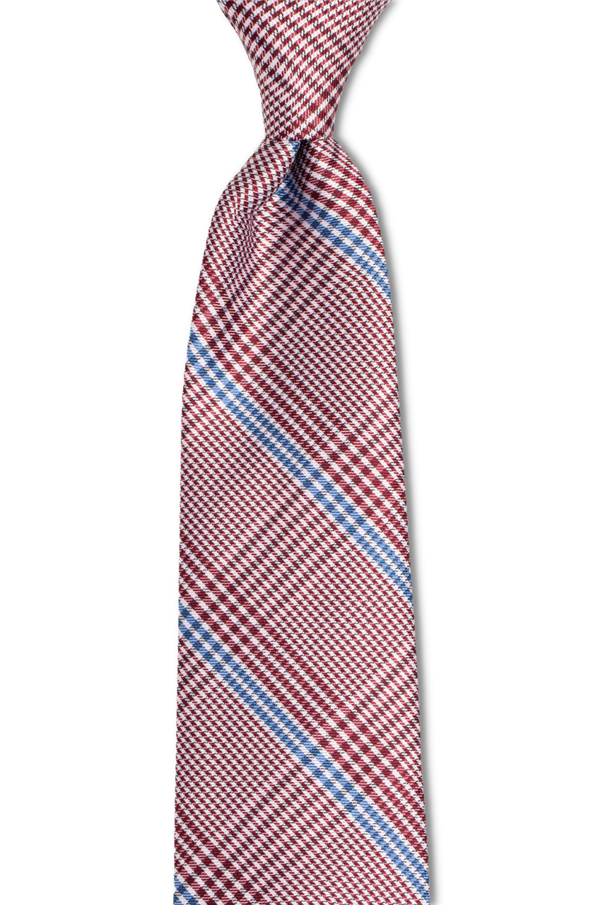 Burgundy with Blue Striped Traditional Tie