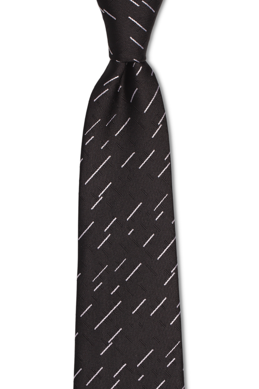 Etched Black Traditional Tie