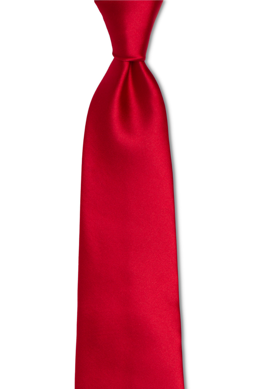 Bright Solid Red Traditional Tie