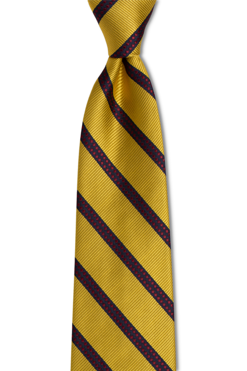 Gold Red Checkered Striped Tie
