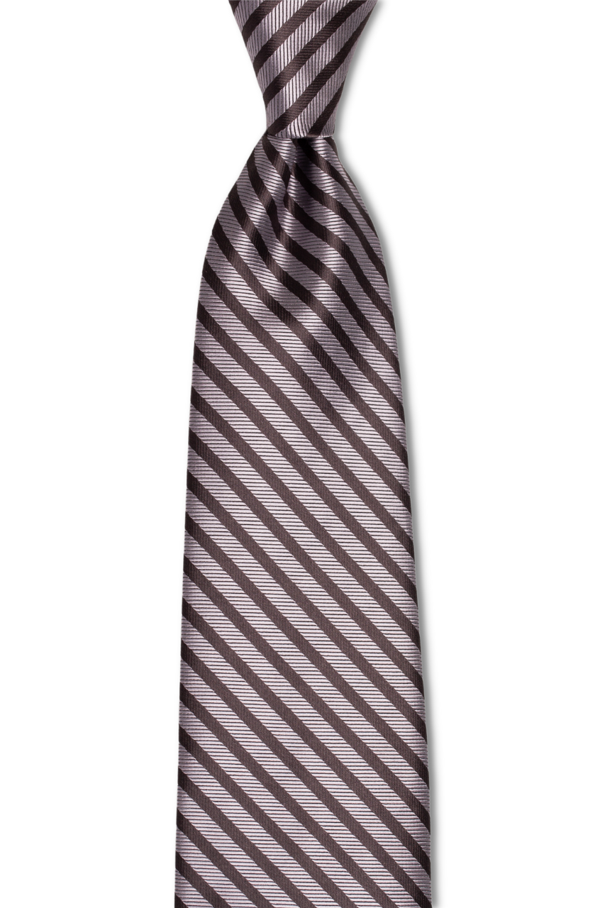 Gray Black Striped Skinny Tie
