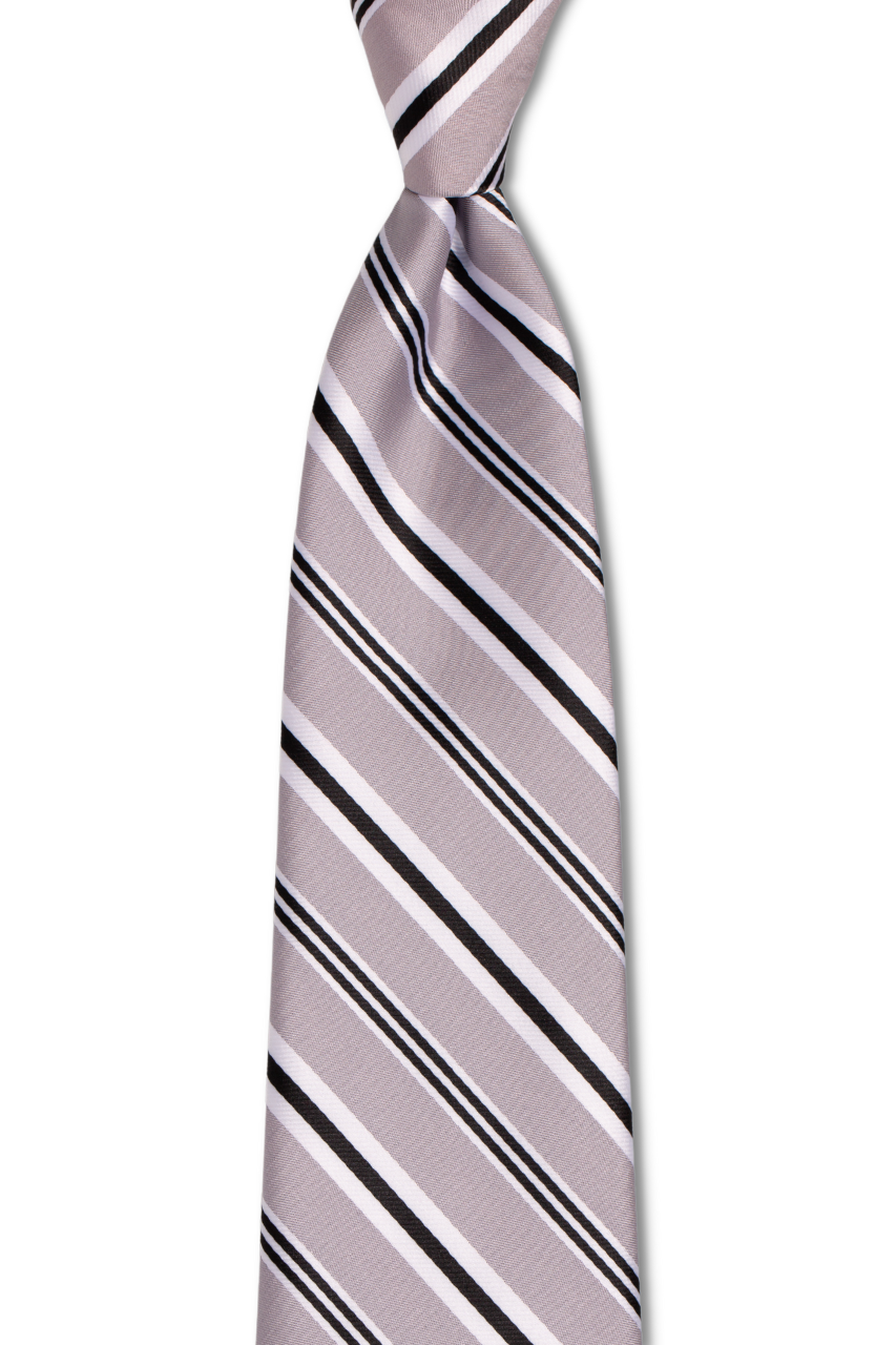 Gray Black Thin Striped Skinny Tie