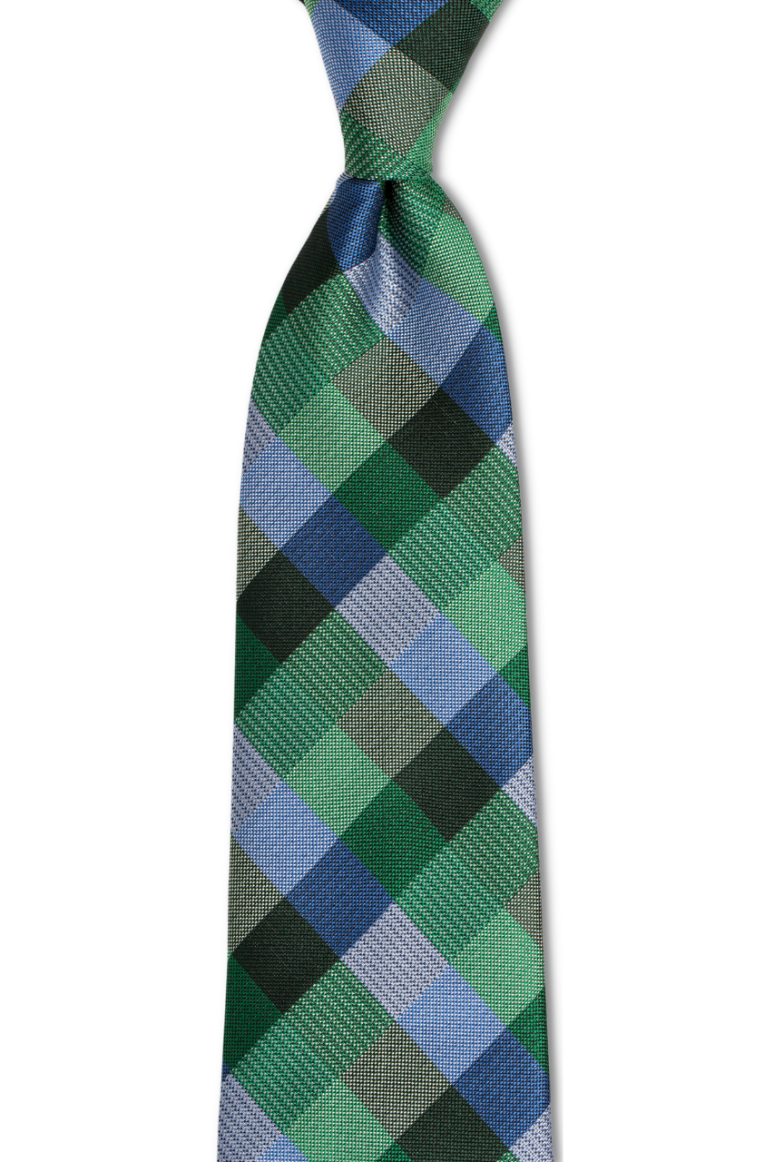 Green Blue Plaid Tie