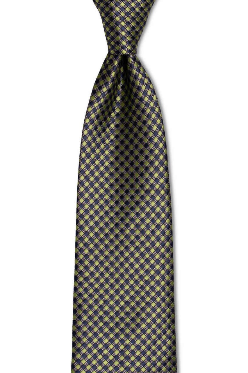 Green Blue Small Checkered Skinny Tie