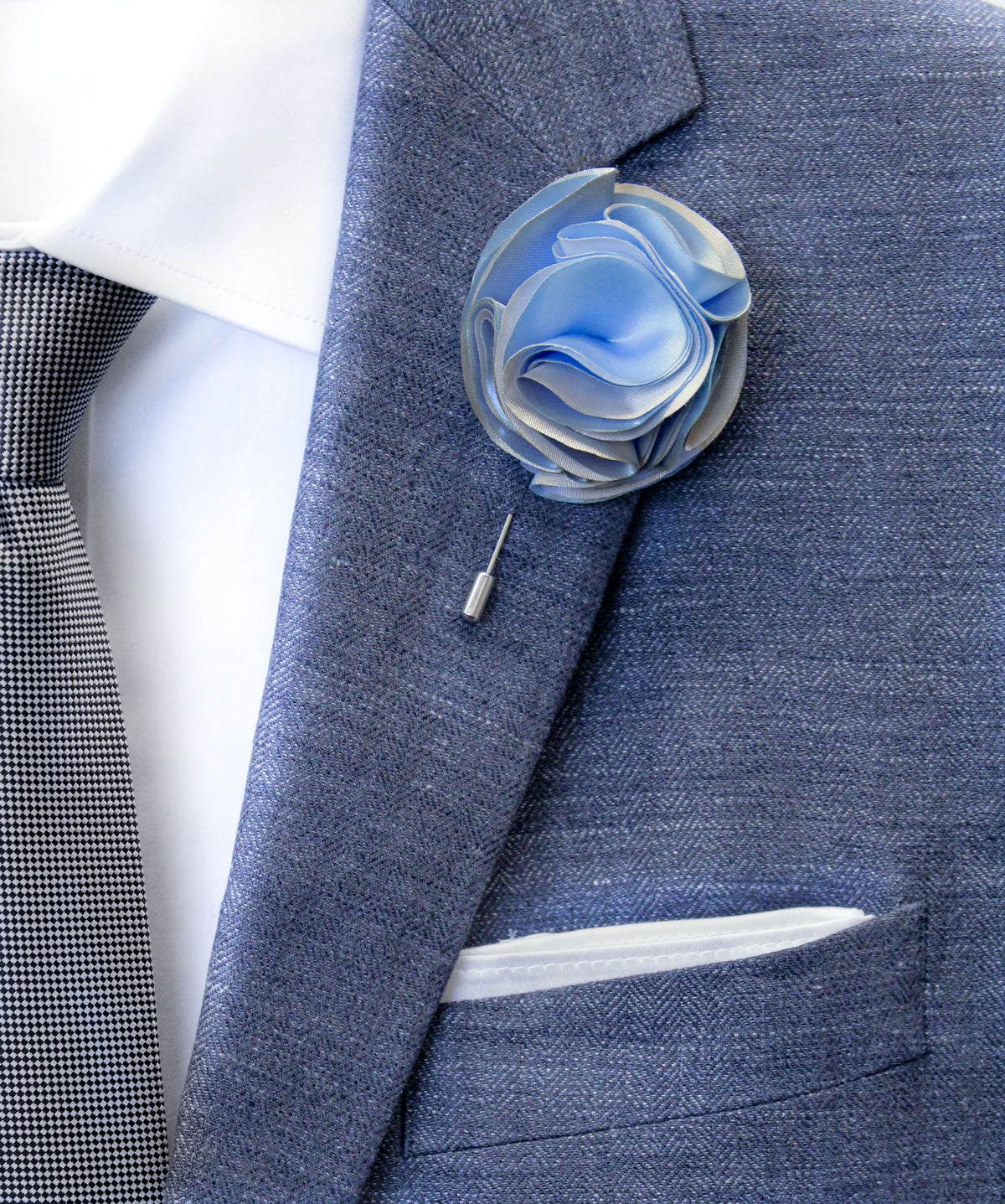 Shades of Blue Flower Lapel Pin