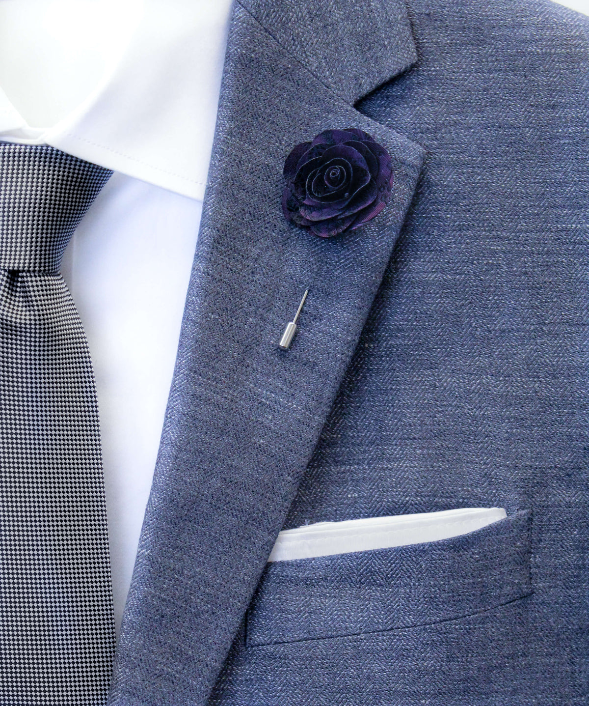 Finest Black and Purple Flower Lapel Pin