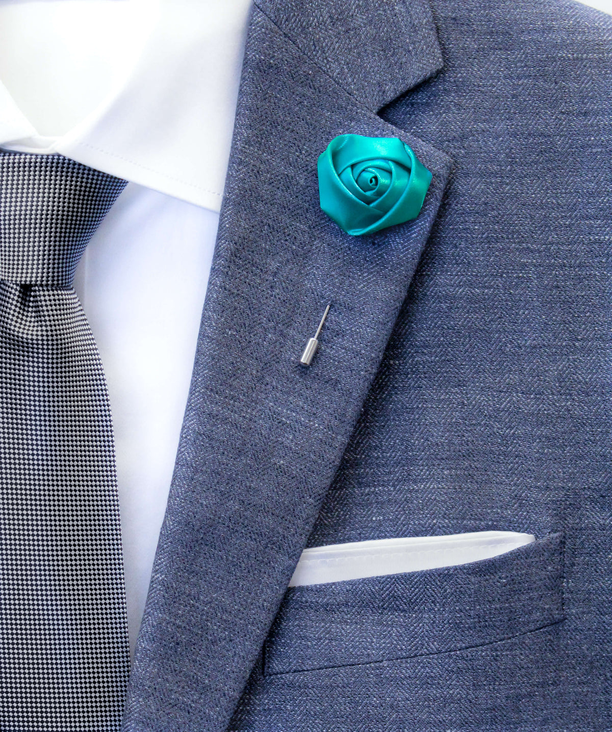 Totally Turquoise Flower Lapel Pin