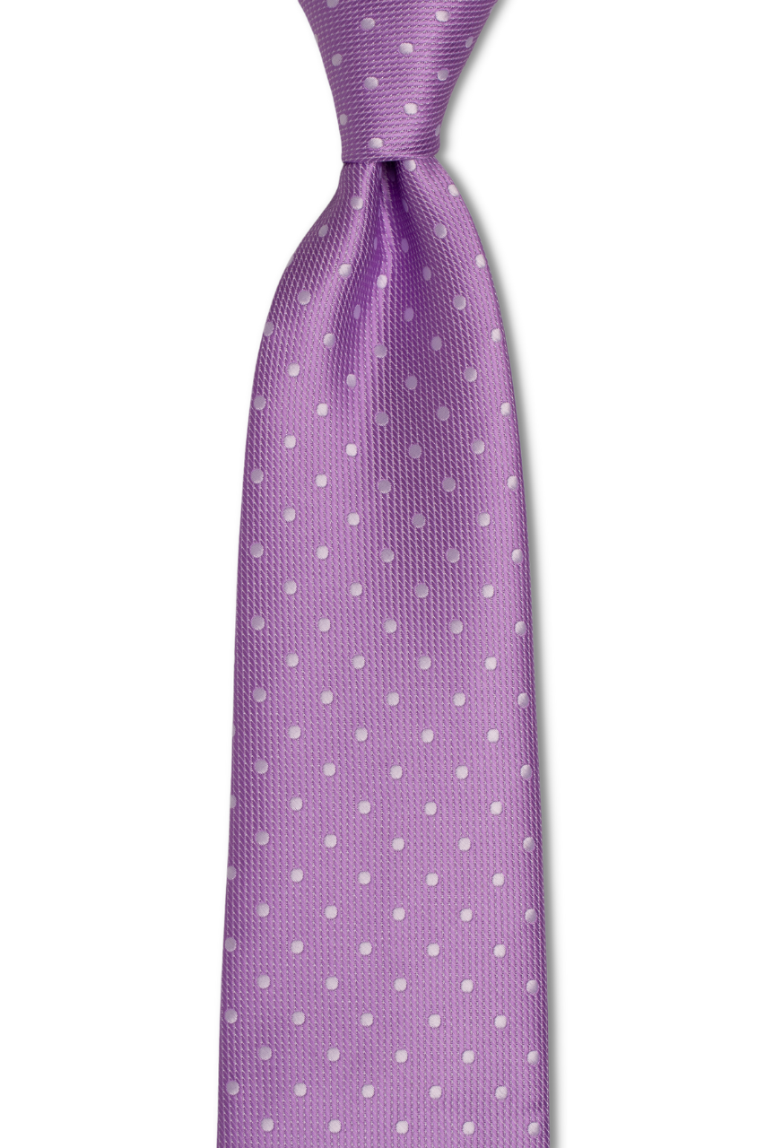 Light Purple with Silver Dots Traditional Tie