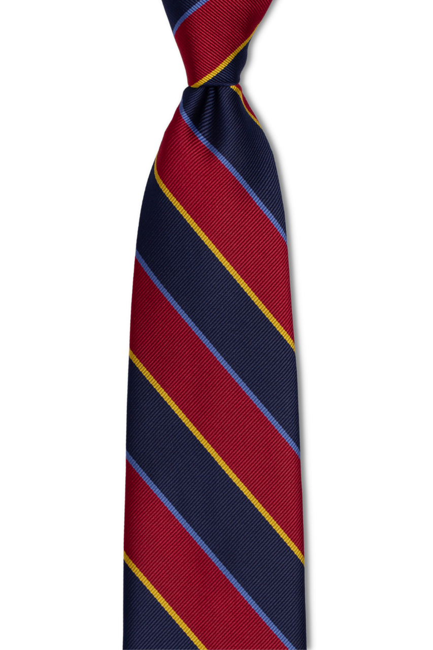 Maroon and Navy Multi-Striped Traditional Tie