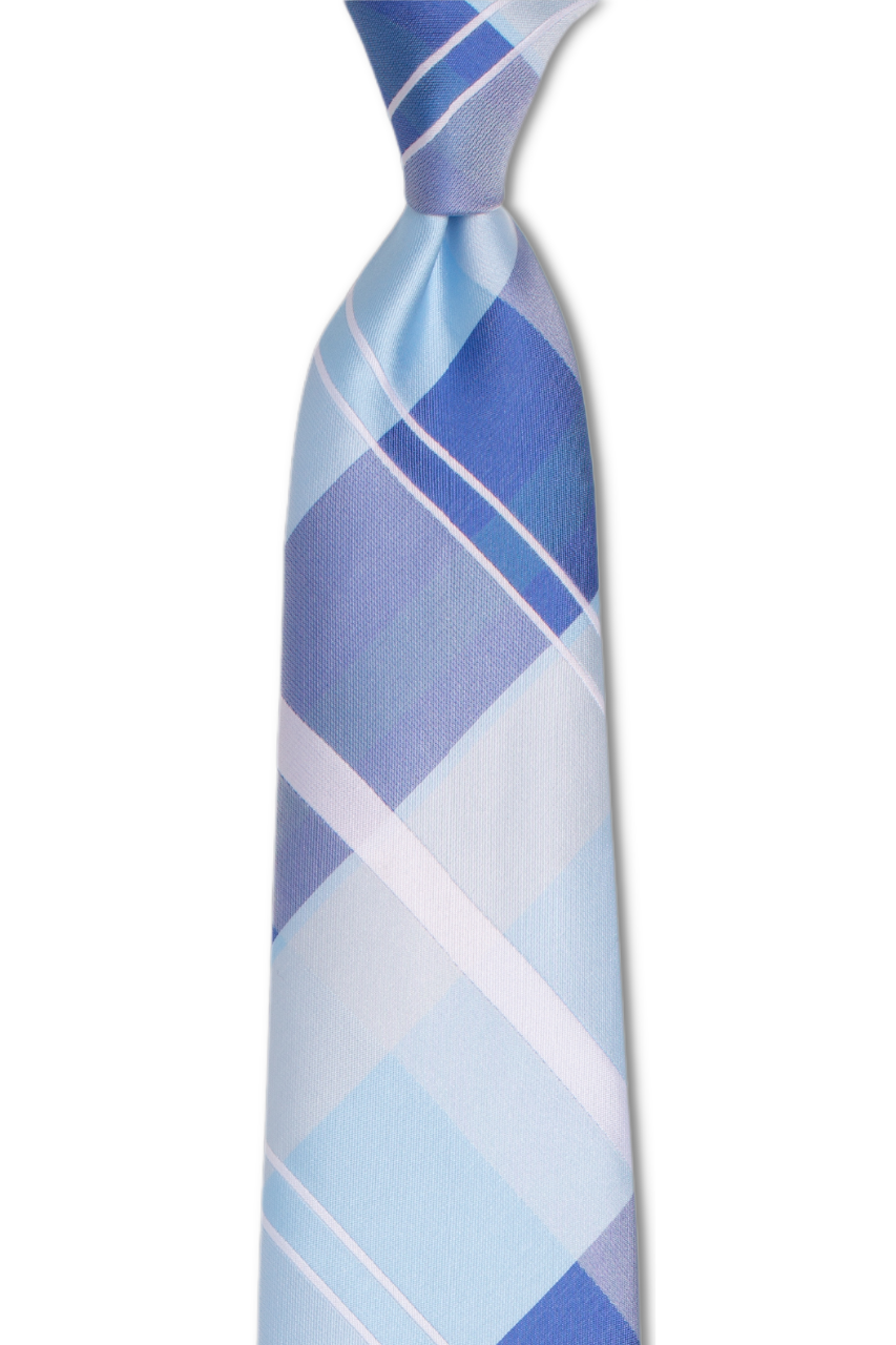 Multi-Blue Plaid Traditional Tie