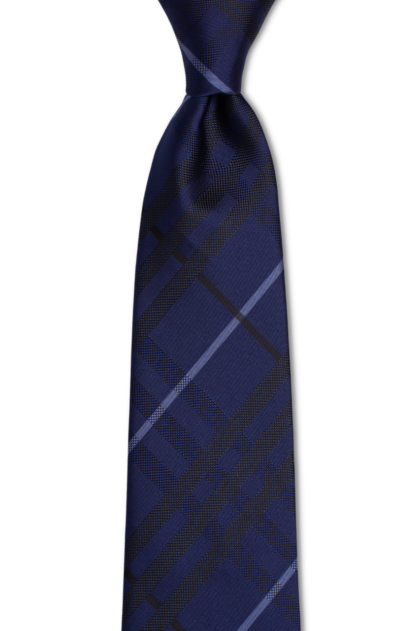 Navy Plaid Traditional Tie