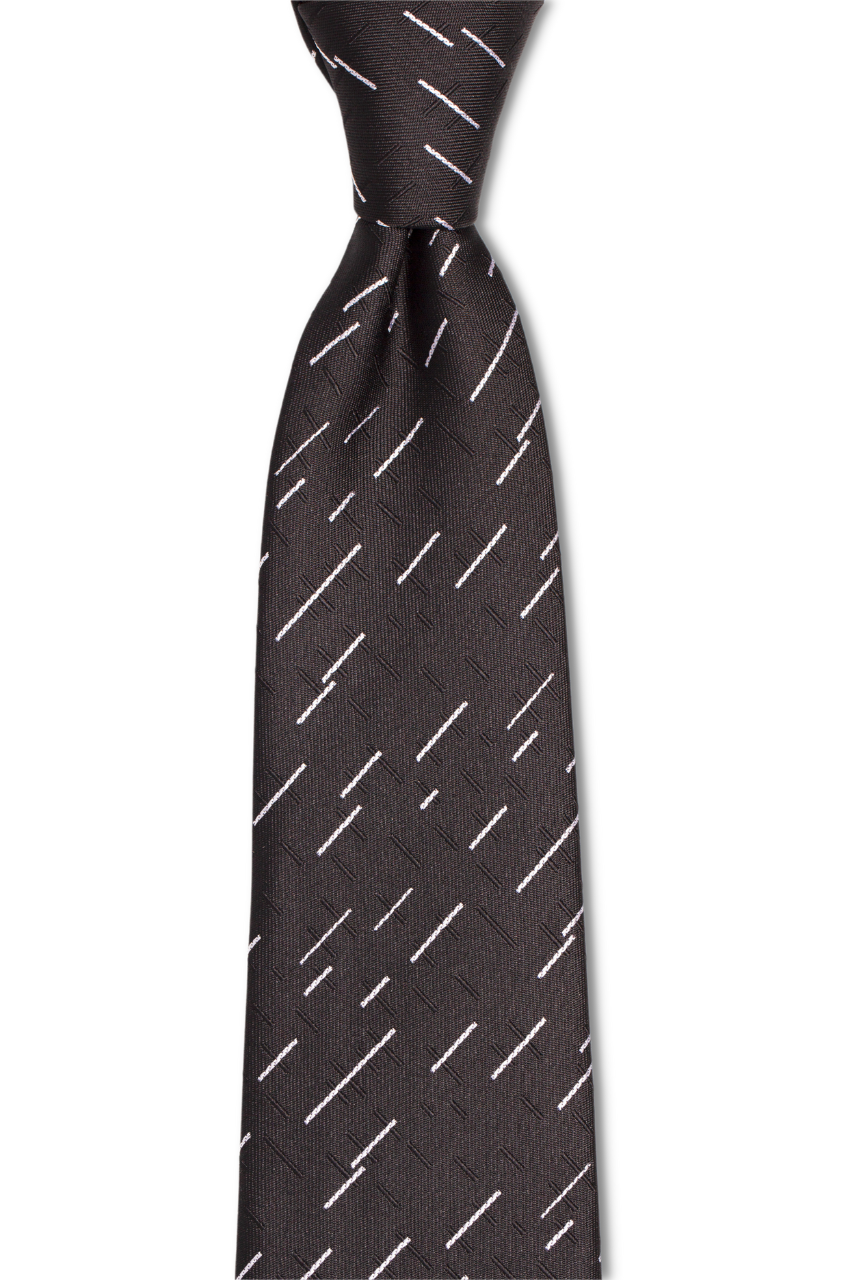 Etched Black Traditional Tie