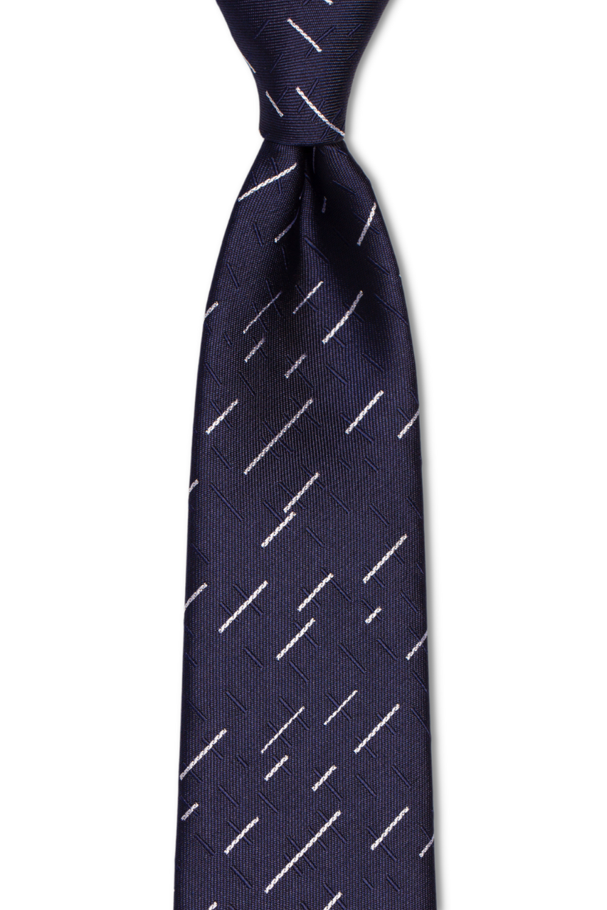 Etched Navy Traditional Tie