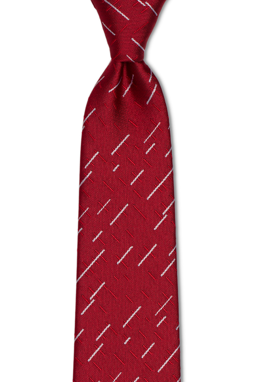 Etched Red Traditional Tie