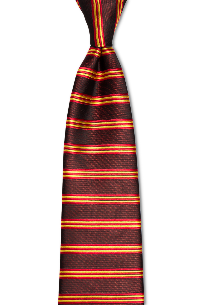 Ruby Red Horizontal Striped Traditional Tie