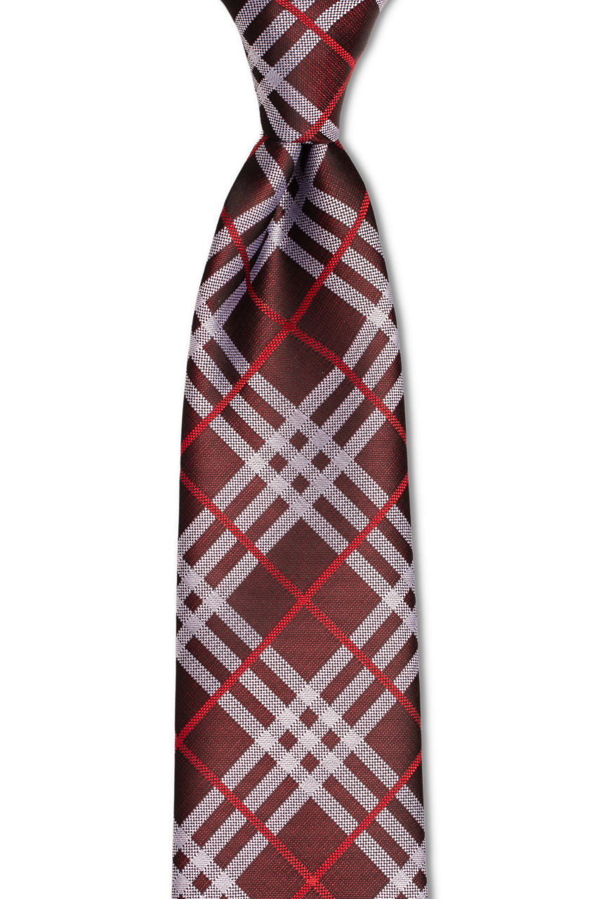 Ruby Red Plaid Traditional Tie