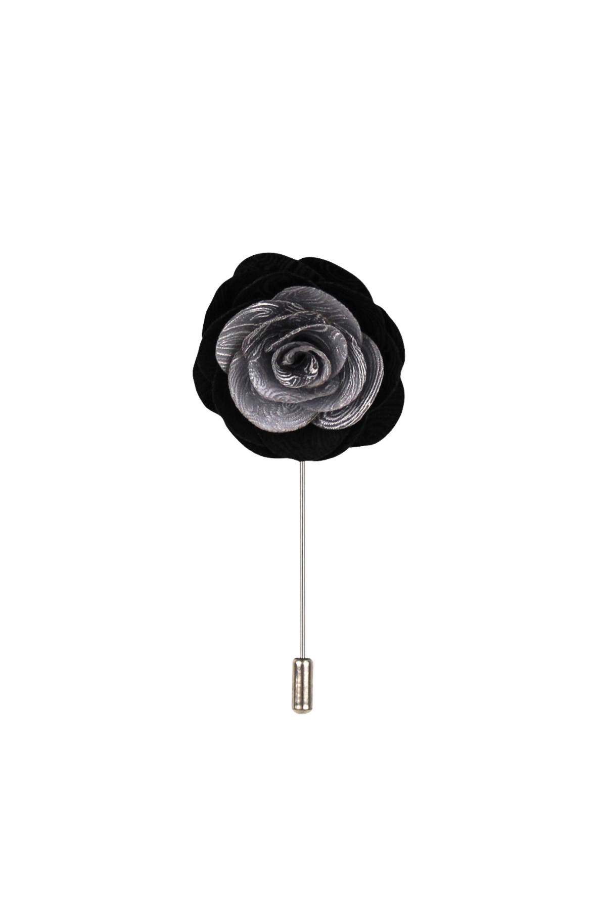 Silver Swirl Flower Lapel Pin